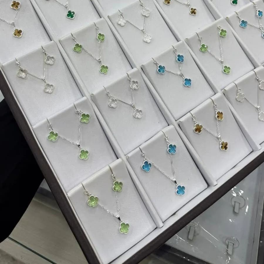 Conjunto Trevos Completo com Brinco - Prata Italiana