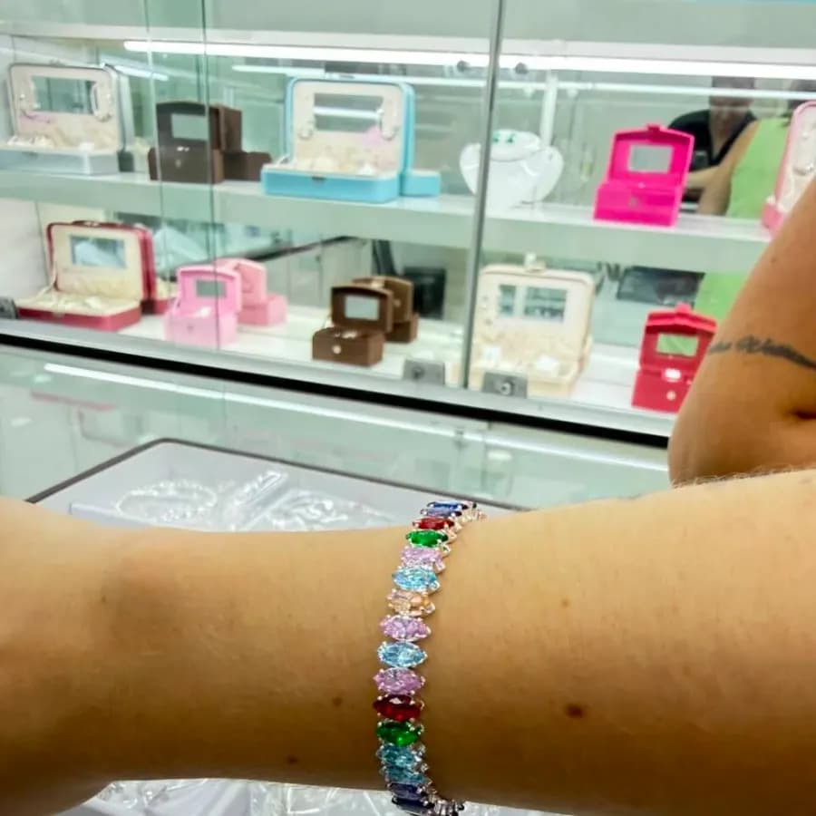 Bracelete em Zircônia - Prata Italiana