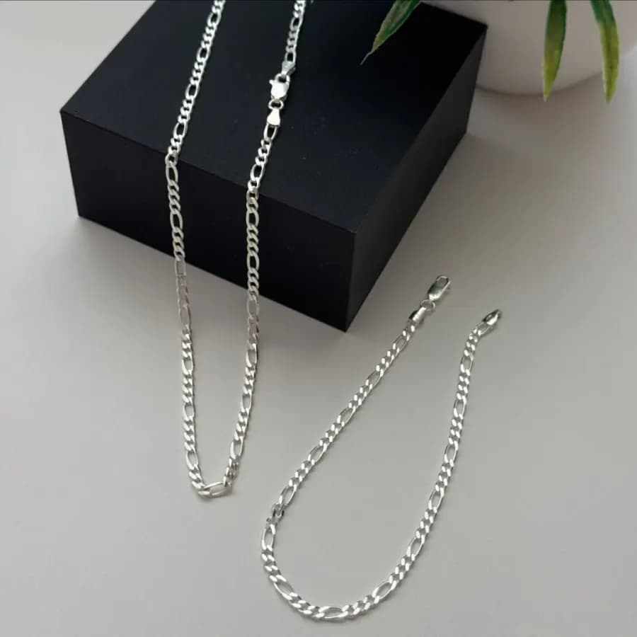 Conjunto Masculino 3x1 - 4mm - Prata Italiana