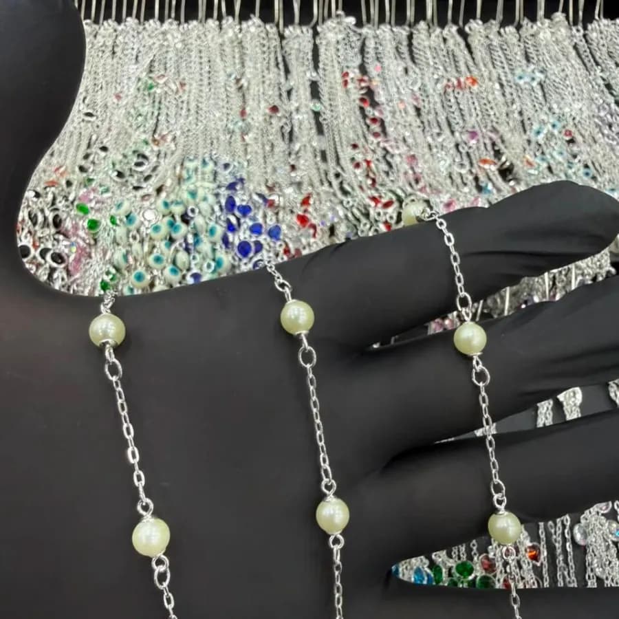 Conjunto Perola (pulseira e Choker) - Prata 925