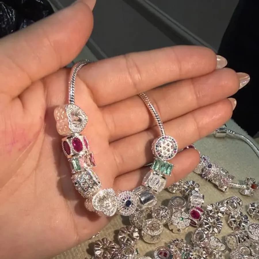 Kit Pulseira Inspiração + 4 Berloques - Prata Italiana